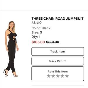 Asilio Black Cut out Jumpsuit Size Small